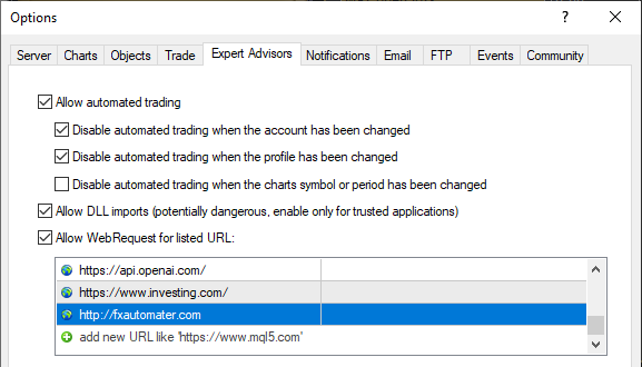 Gold Investor EA | WebRequest fxautumater-webrequest