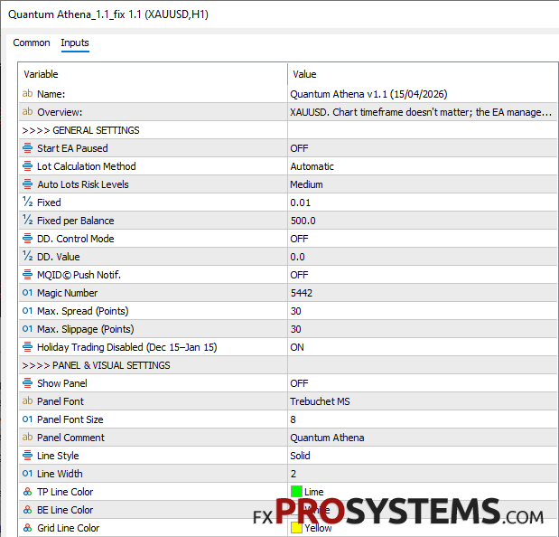 Quantum Athena MT5 | Input Parameters quanum-athena-mt5-ea-settings